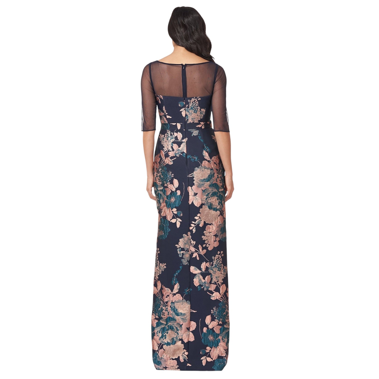 Kay Unger Catrina 3D Bow Floral Jacquard Gown Size 8
