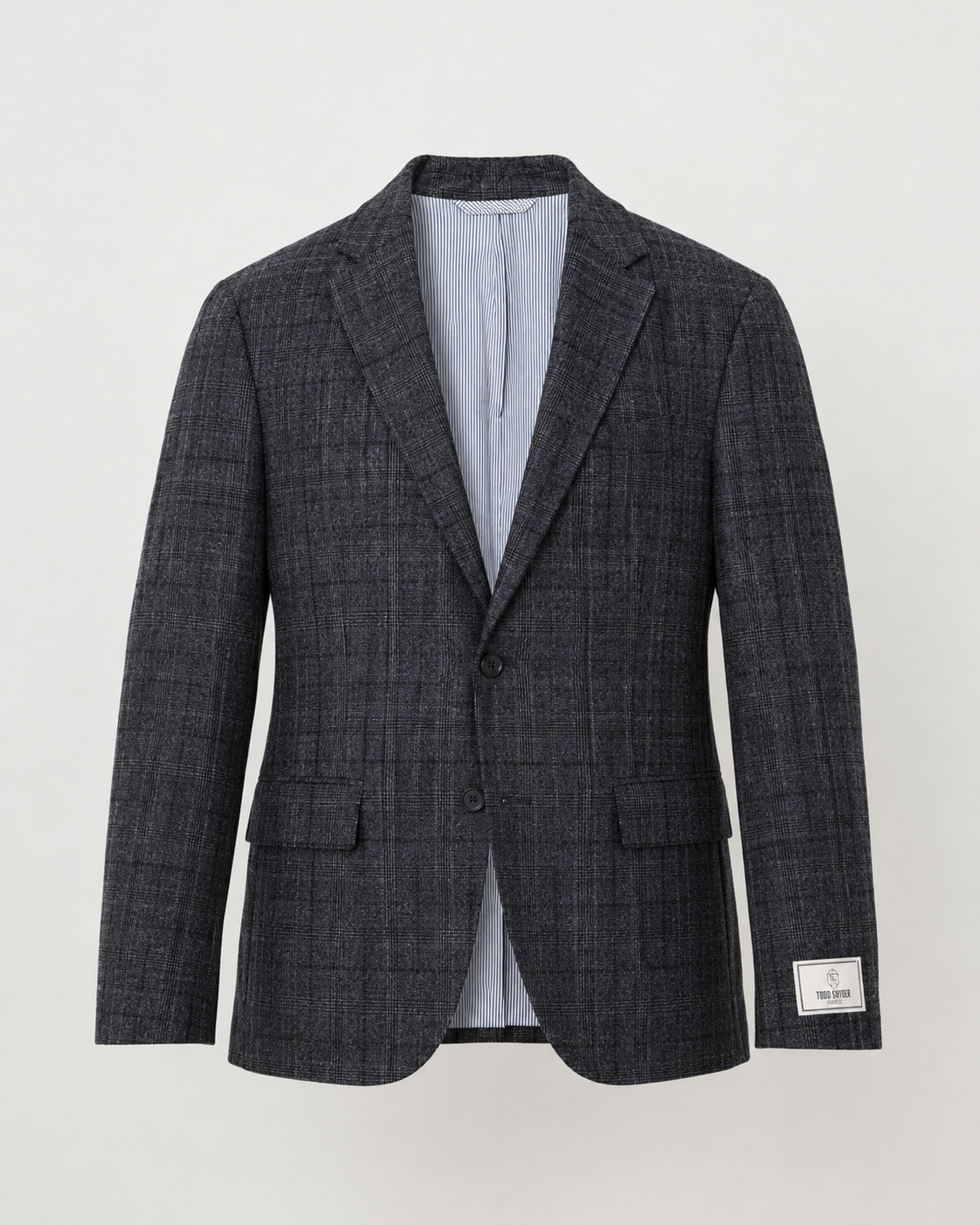 Todd Snyder Sutton Fit Sport Coat 36S Charcoal Black Plaid 100% Wool