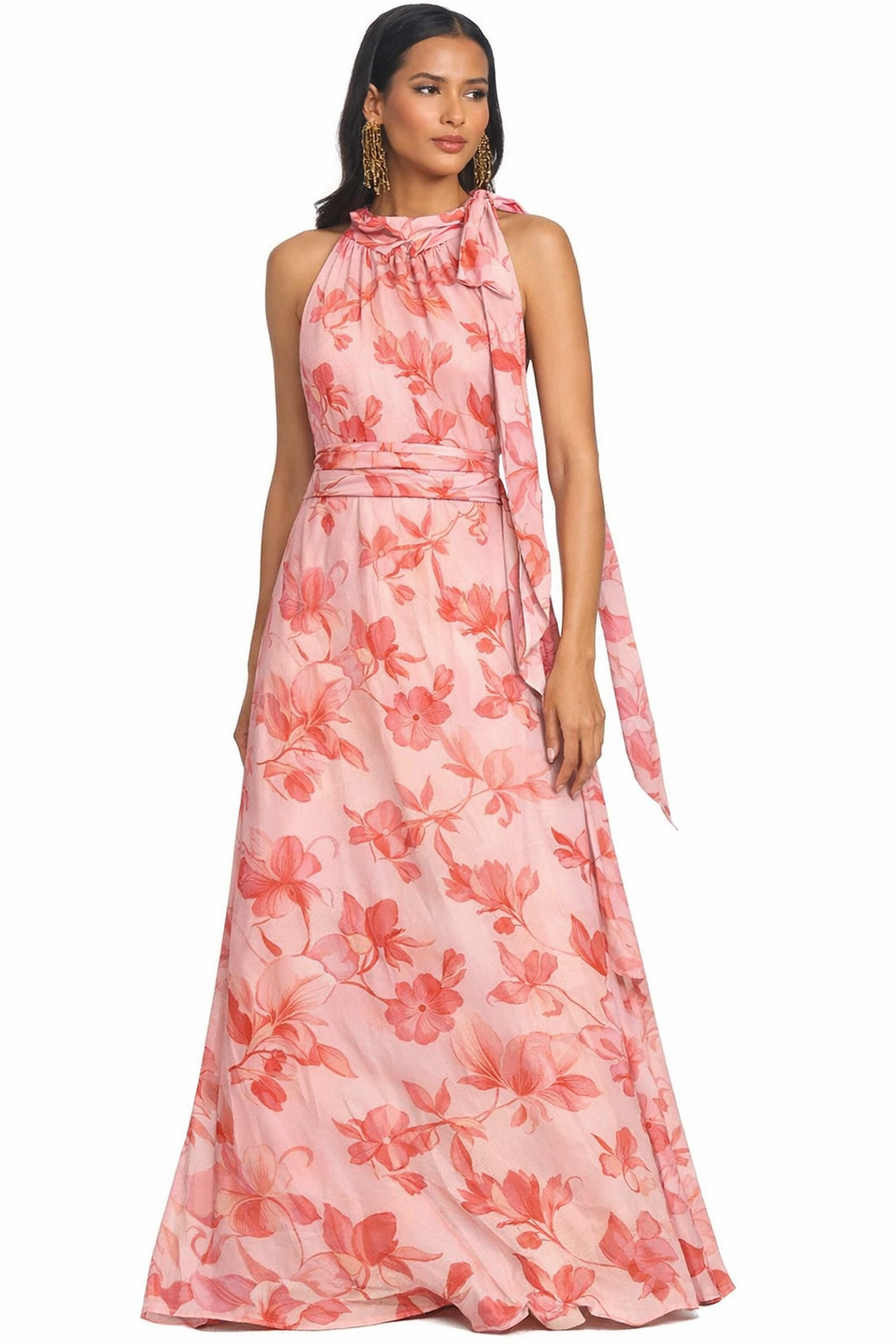 Sachin & Babi Kayla Gown in Pastello Fiore Sz 0 $325 (Coral)
