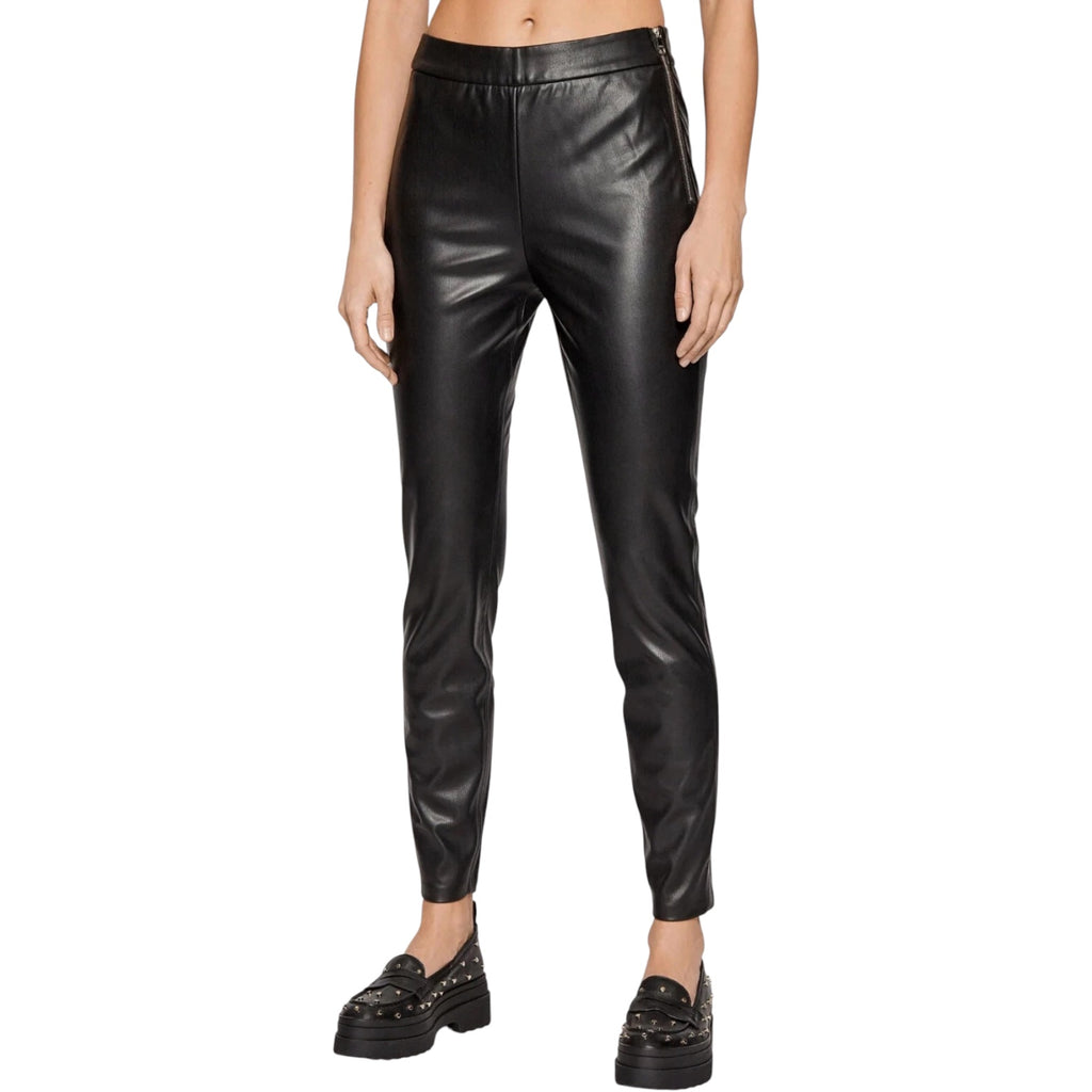 BOSS Orange C_Taslimah Black Faux Leather Skinny Pants Size 0