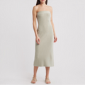 Free People Ravena Strapless Maxi Sweater Dress Lima Bean Size Large