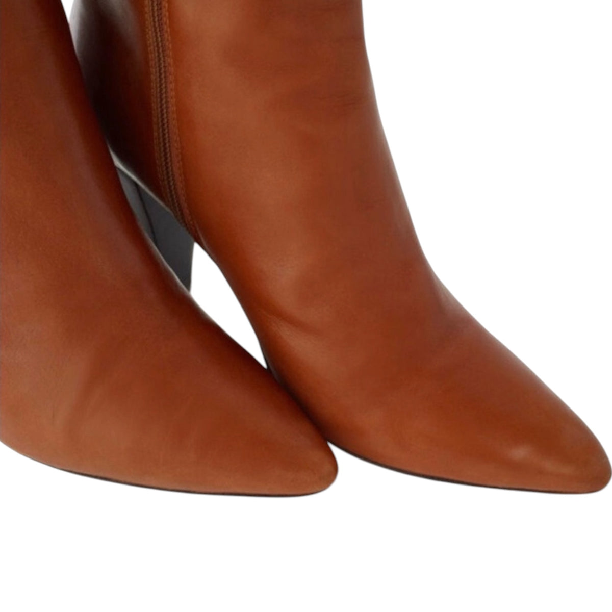 MAJE Fidel Tall Leather Boots in Cognac Sz 37