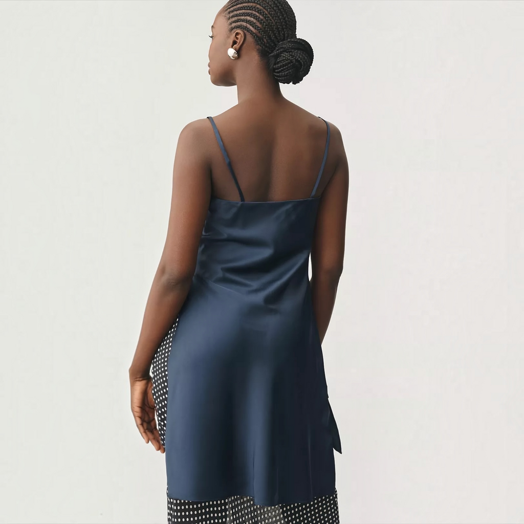 HUTCH Asymmetrical Longline Tank Top Navy Blue Small