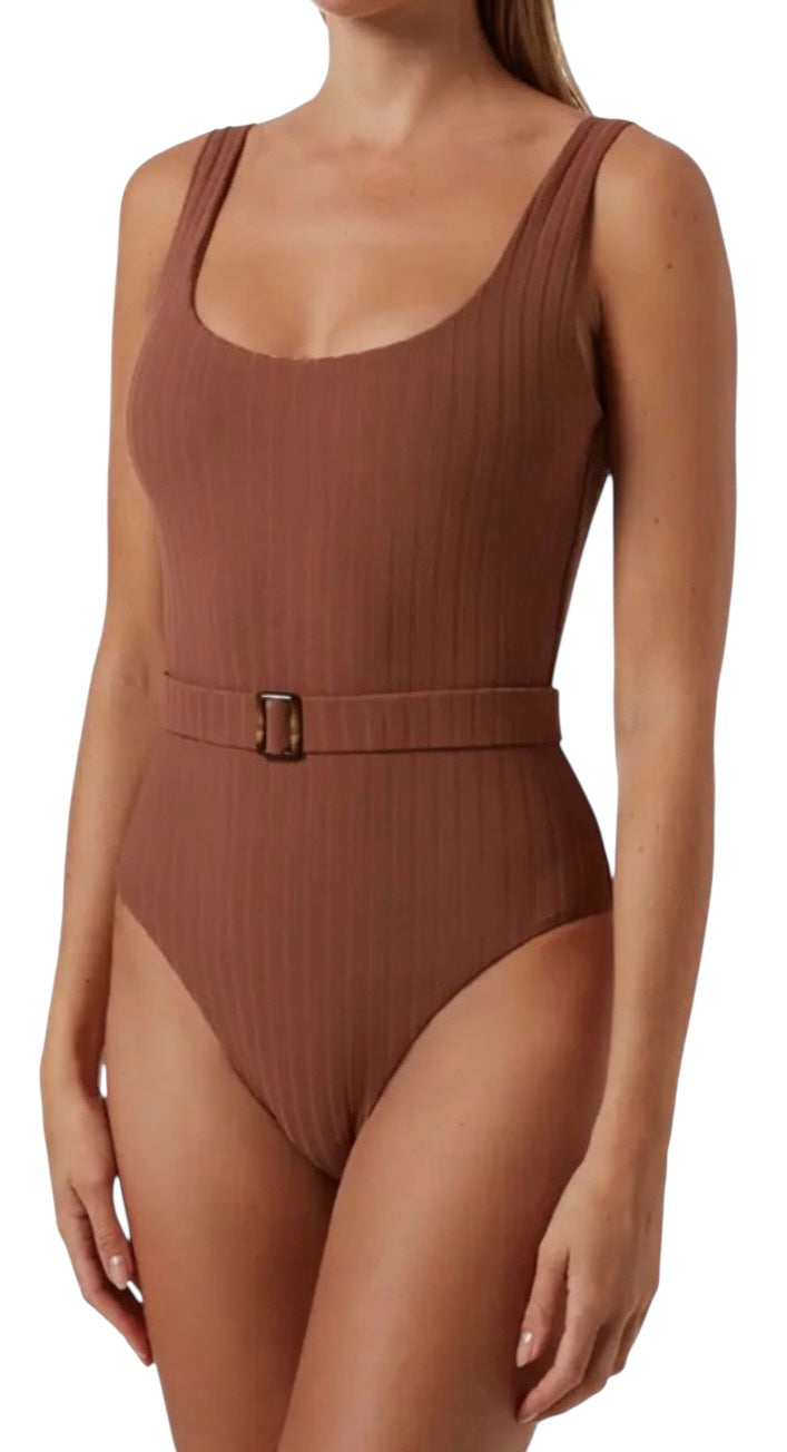 Melissa Odabash Texas coco ribbed one piece swimsuit size 6 $253