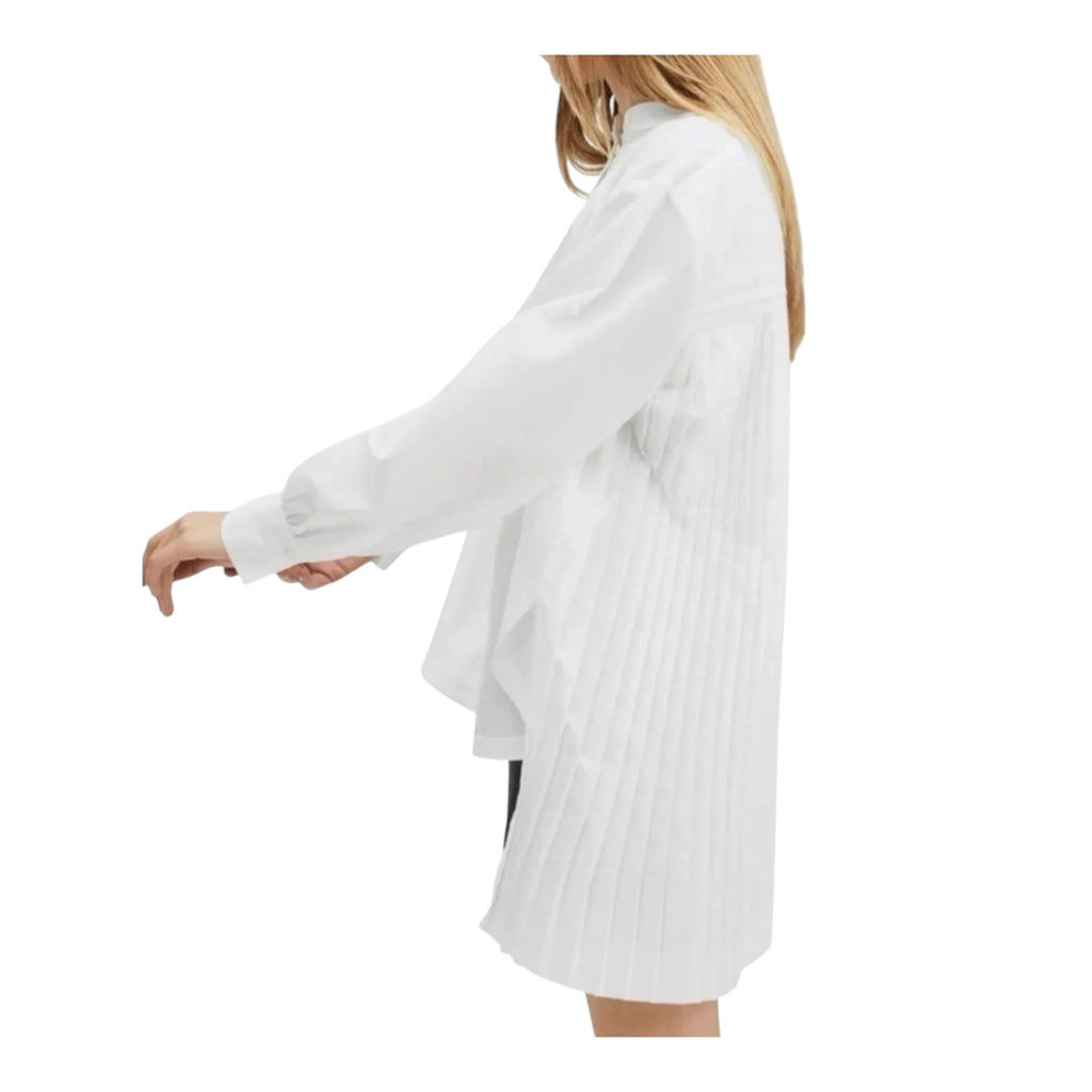 All Saints Percy Pleated Relaxed Fit Shirt White Sz 2