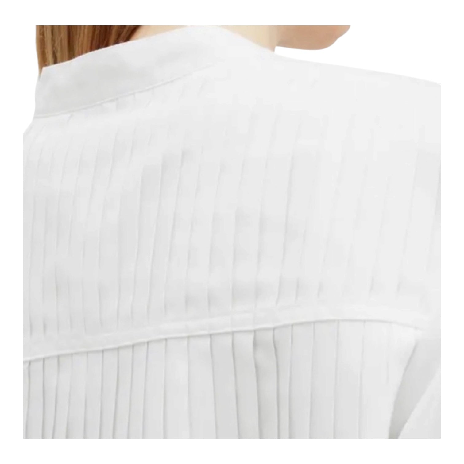 All Saints Percy Pleated Relaxed Fit Shirt White Sz 2