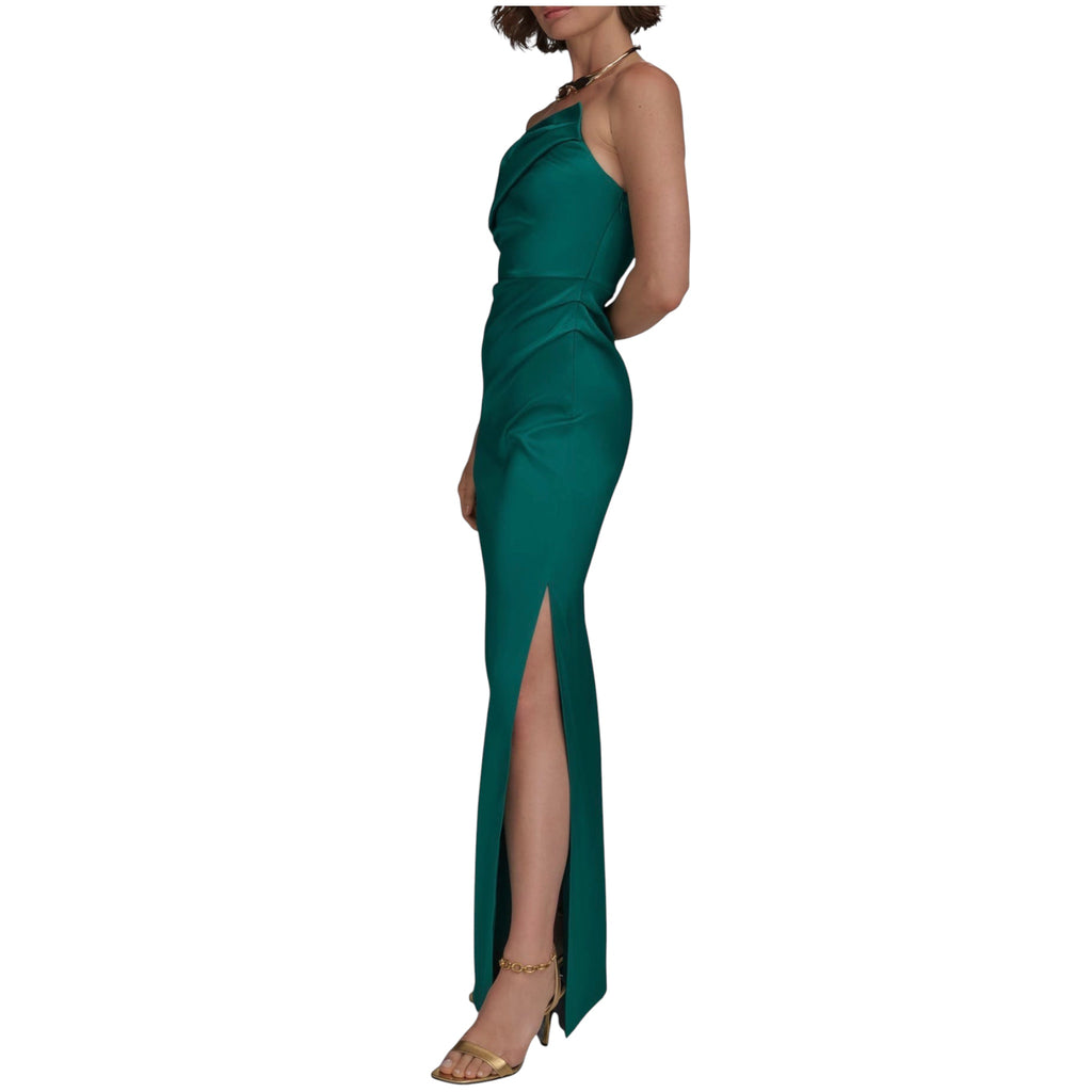DONNA KARAN Ruched Strapless Gown Emerald Green Size 2