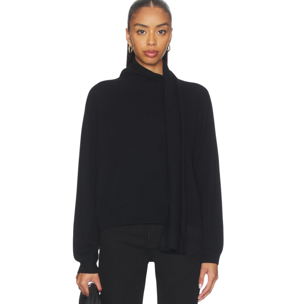RAILS Cortina Scarf-Neck Wool & Cashmere Sweater Black Size Medium
