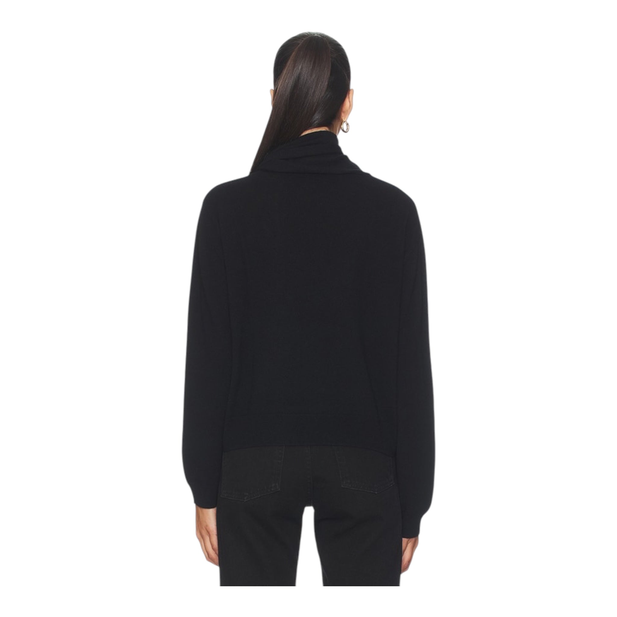 RAILS Cortina Scarf-Neck Wool & Cashmere Sweater Black Size Medium