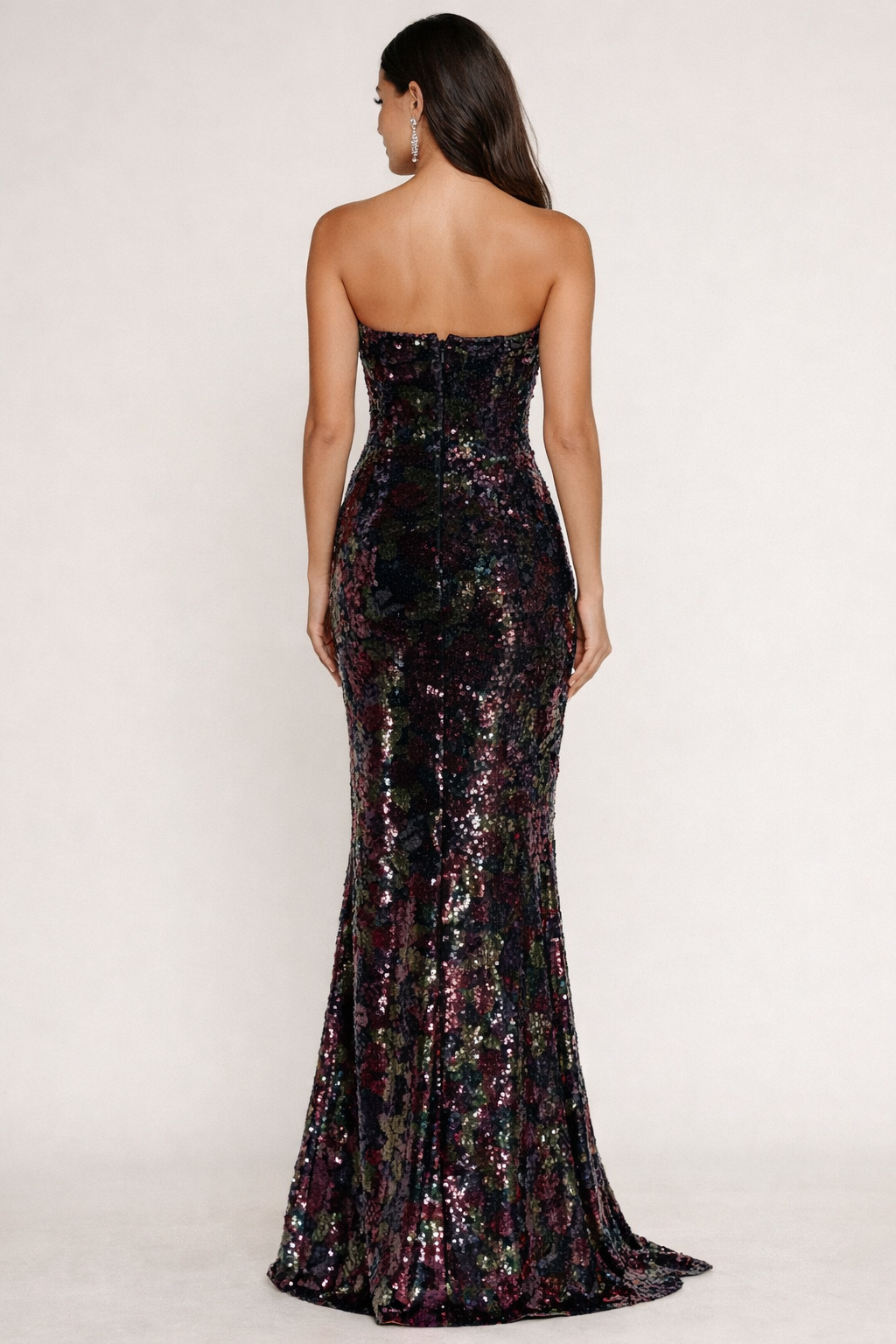 Dress the Population Black Label Sheridan Floral Sequin Sweetheart Gown Sz Small $450