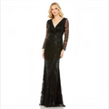 MAC DUGGAL 68016 Black Embellished Lace Mermaid Gown