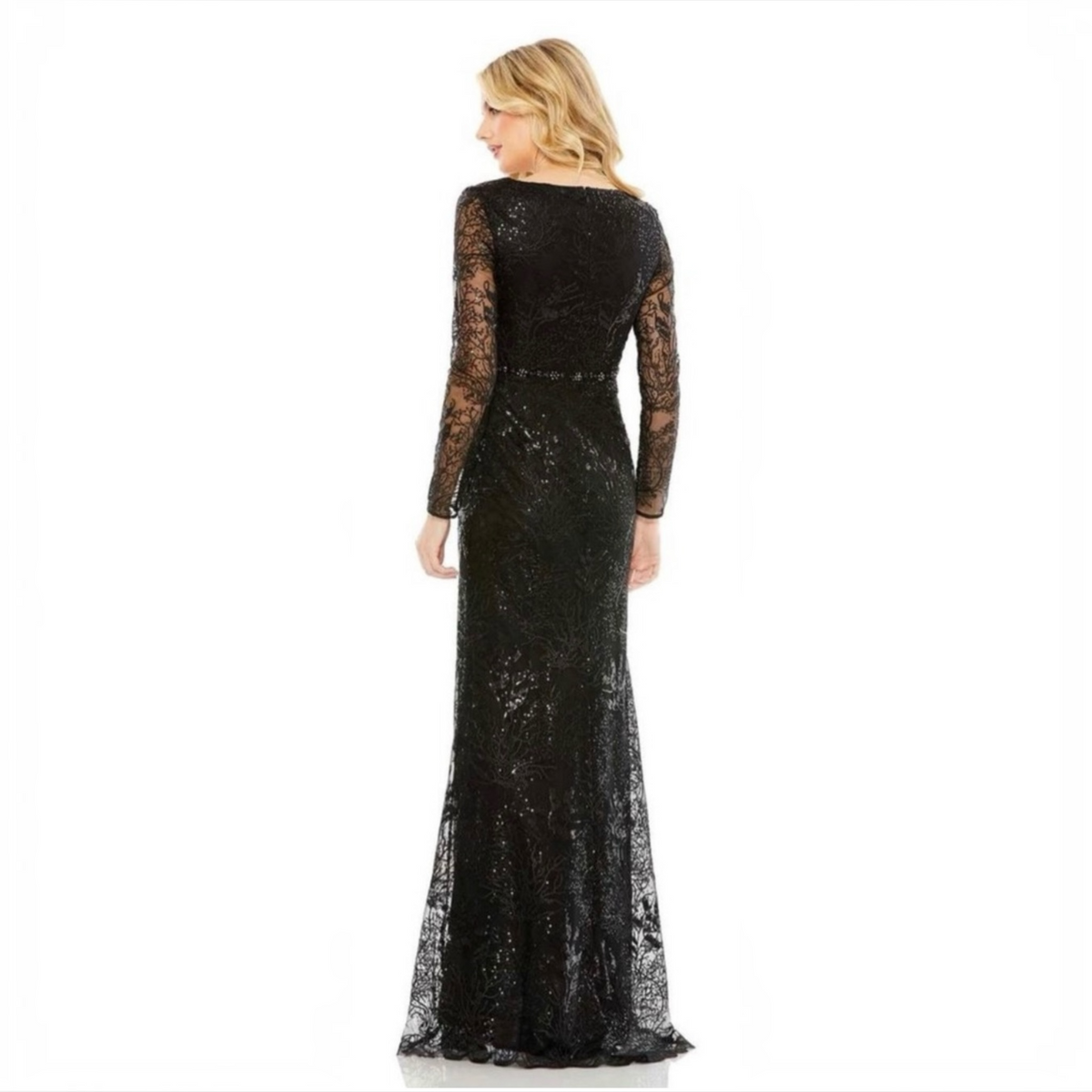 MAC DUGGAL 68016 Black Embellished Lace Mermaid Gown