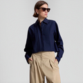 A.L.C. Cam Cropped Tux Top in Navy Blue Sz 2 $325