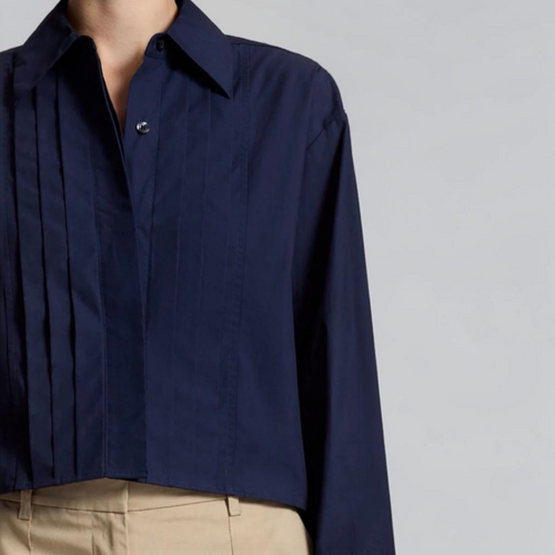 A.L.C. Cam Cropped Tux Top in Navy Blue Sz 2 $325