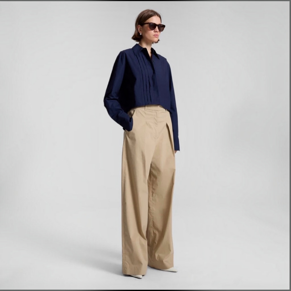 A.L.C. Cam Cropped Tux Top in Navy Blue Sz 2 $325