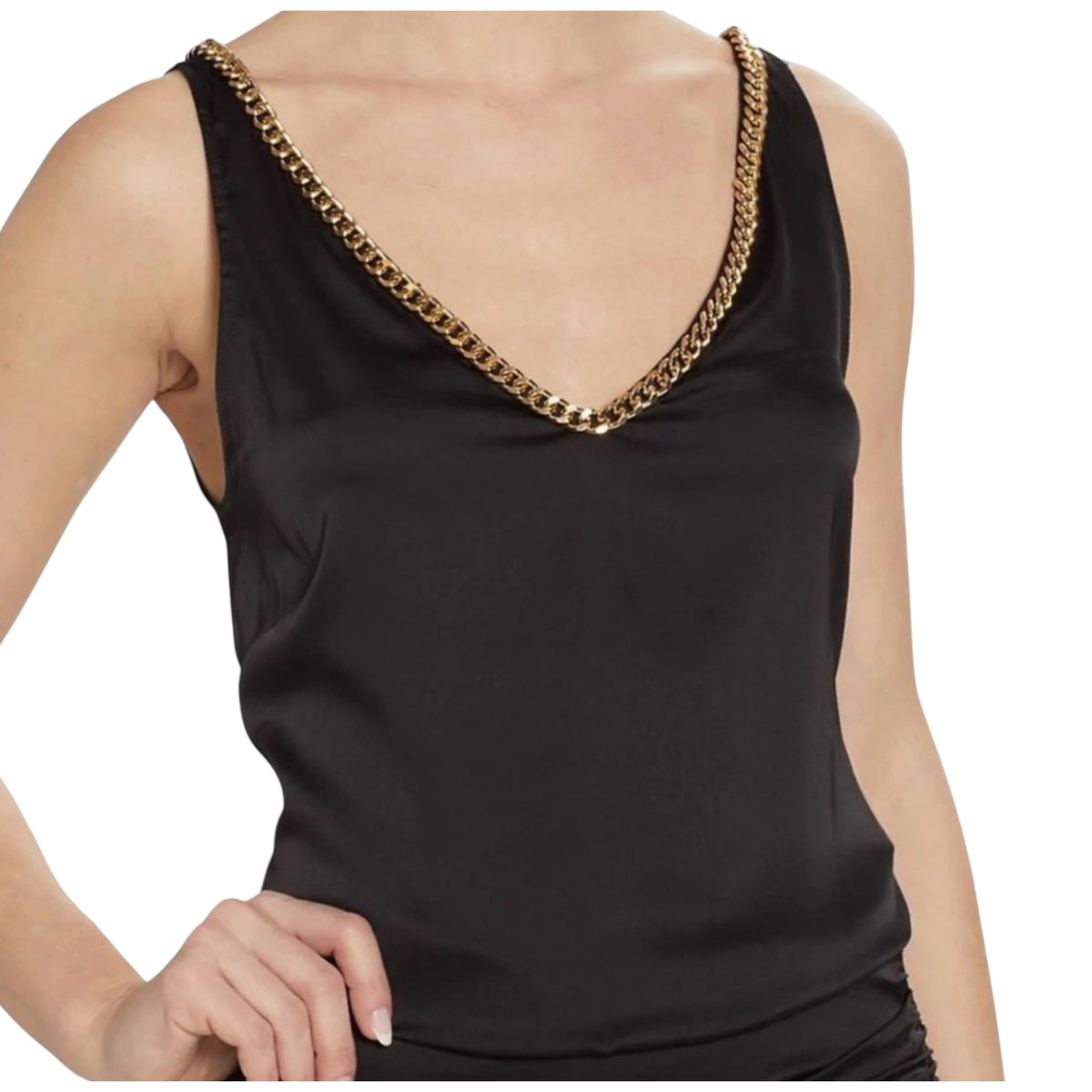 Generation Love Black Kinsley Chain Minidress Sz XS