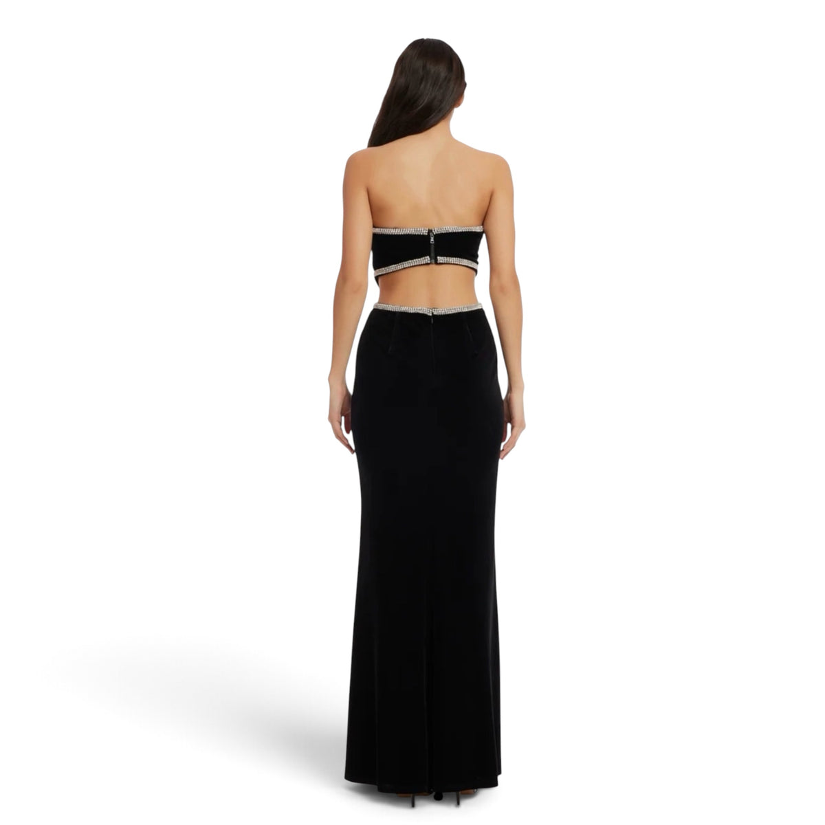 Dress the Population Ariana Cutout Strapless Stretch Velvet
Gown Dress Small