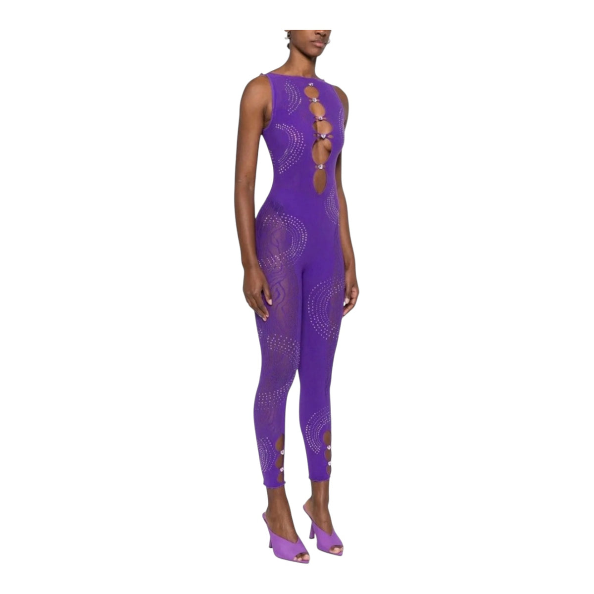 Poster Girl RHINESTONED JANICE JUMPSUIT in TWILIGHT Purple One Size
