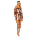Michael Costello x REVOLVE Hadley Mini Dress in Bronze Sz Small