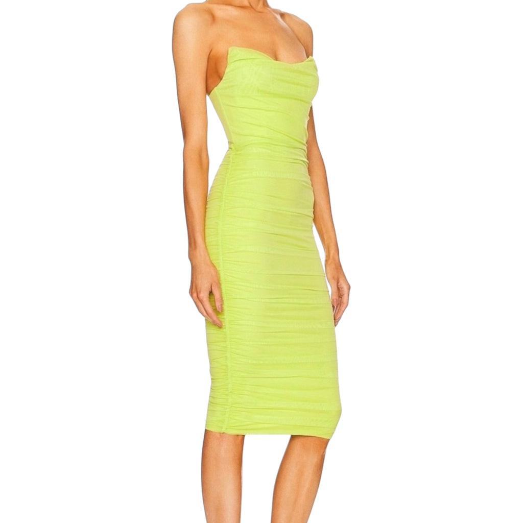 Michael Costello × REVOLVE India Midi Dress in Lime Green Sz Small