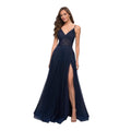 La Femme 29076 Illusion A-Line Tulle Ballgown Dress Navy Sz
6