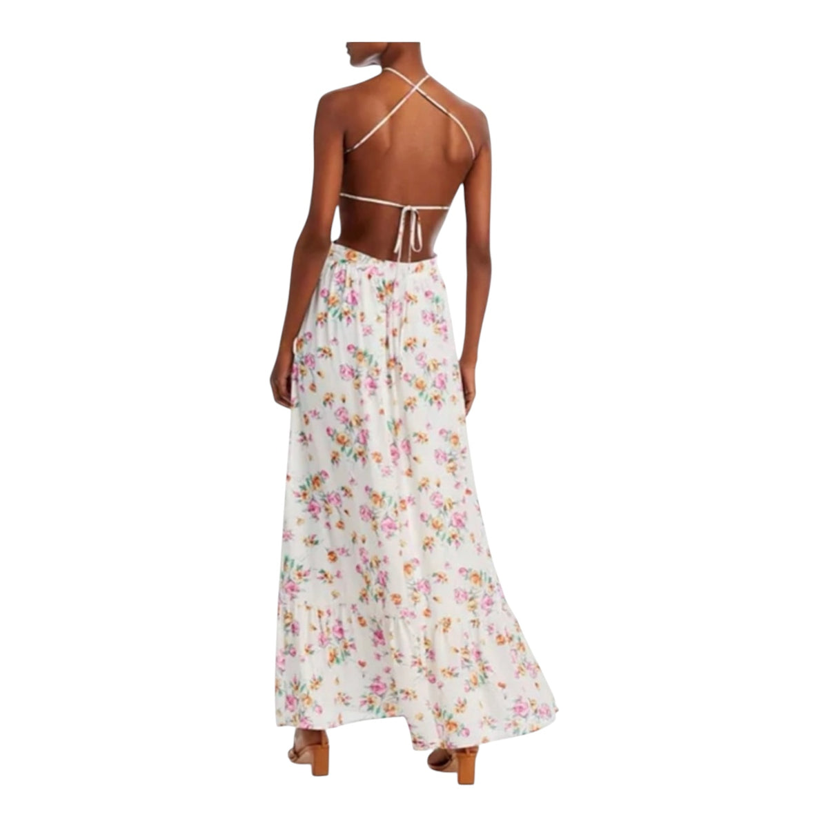 WAYF Madelyn Floral Halter Maxi Dress Sz XS