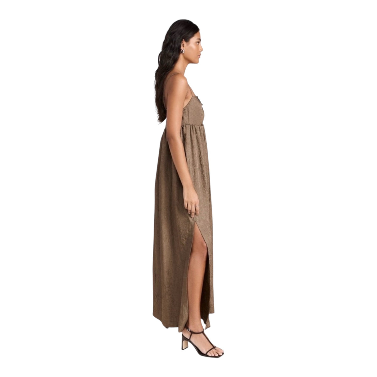 Line & Dot Una Maxi Dress in Olive Sz Small