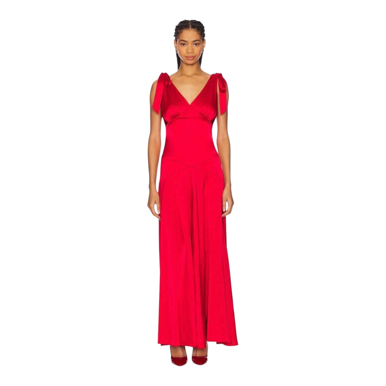 Line & Dot Harles Maxi Dress in Red Sz Small