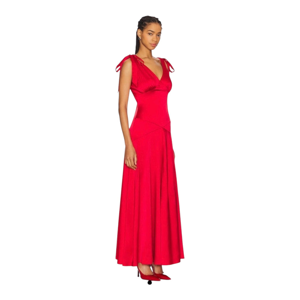 Line & Dot Harles Maxi Dress in Red Sz Small