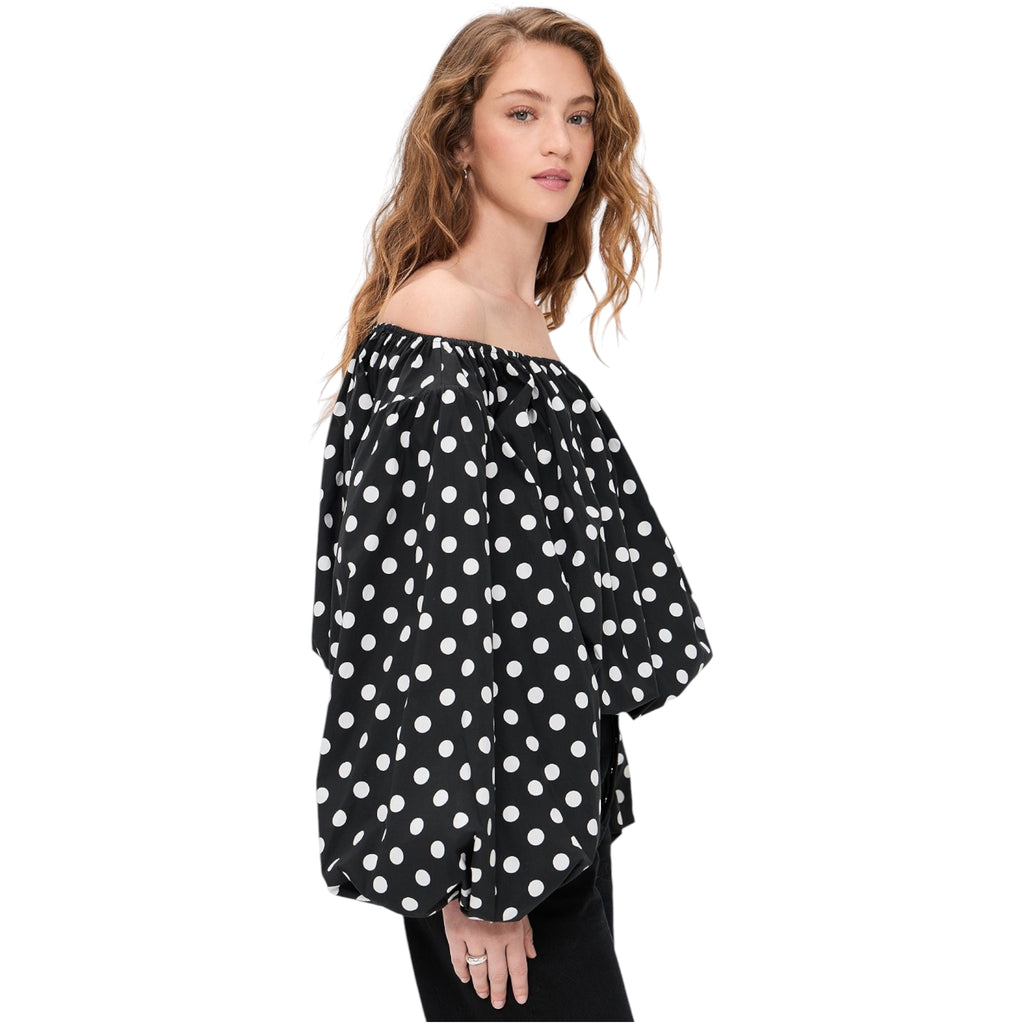 Caroline Constas Andros Off-Shoulder Polka Dot Top – Size XL