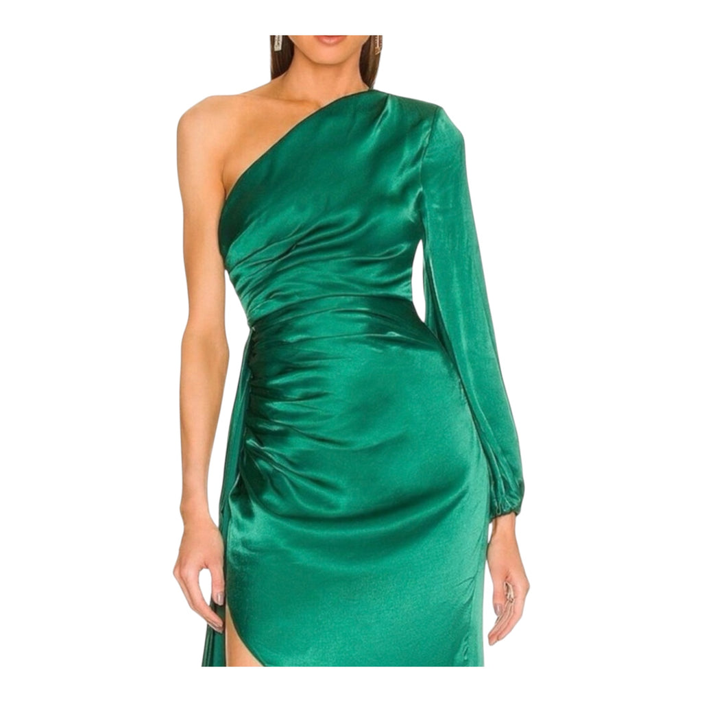 Michael Costello Revolve Heather Maxi Gown Dress Green Sz Small