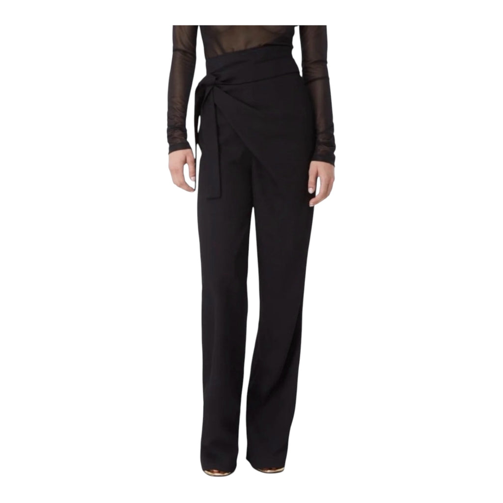GAUGE81 Carlow knotted draped crepe wide-leg pants in Black Sz 34 XS