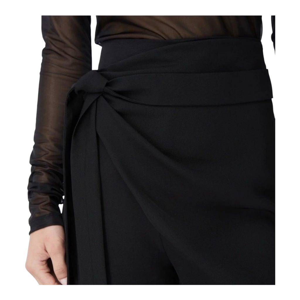 GAUGE81 Carlow knotted draped crepe wide-leg pants in Black Sz 34 XS