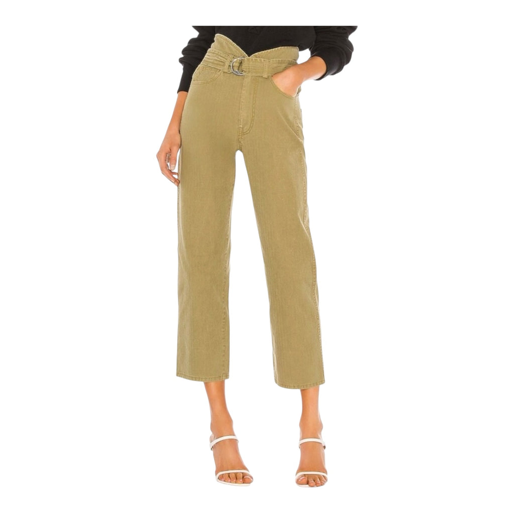 Marissa Webb Travis Heavy Canvas Pant in Khaki Green Sz 4