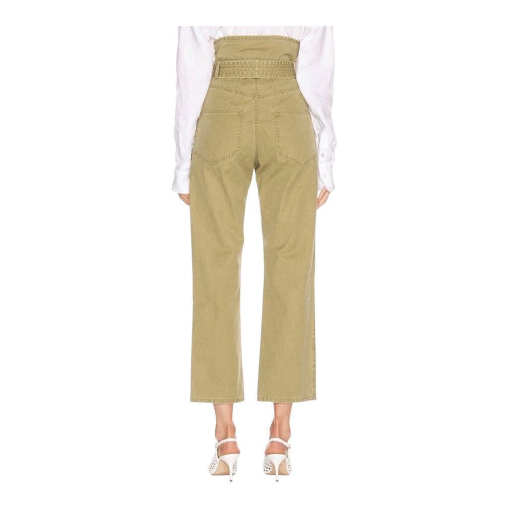 Marissa Webb Travis Heavy Canvas Pant in Khaki Green Sz 4