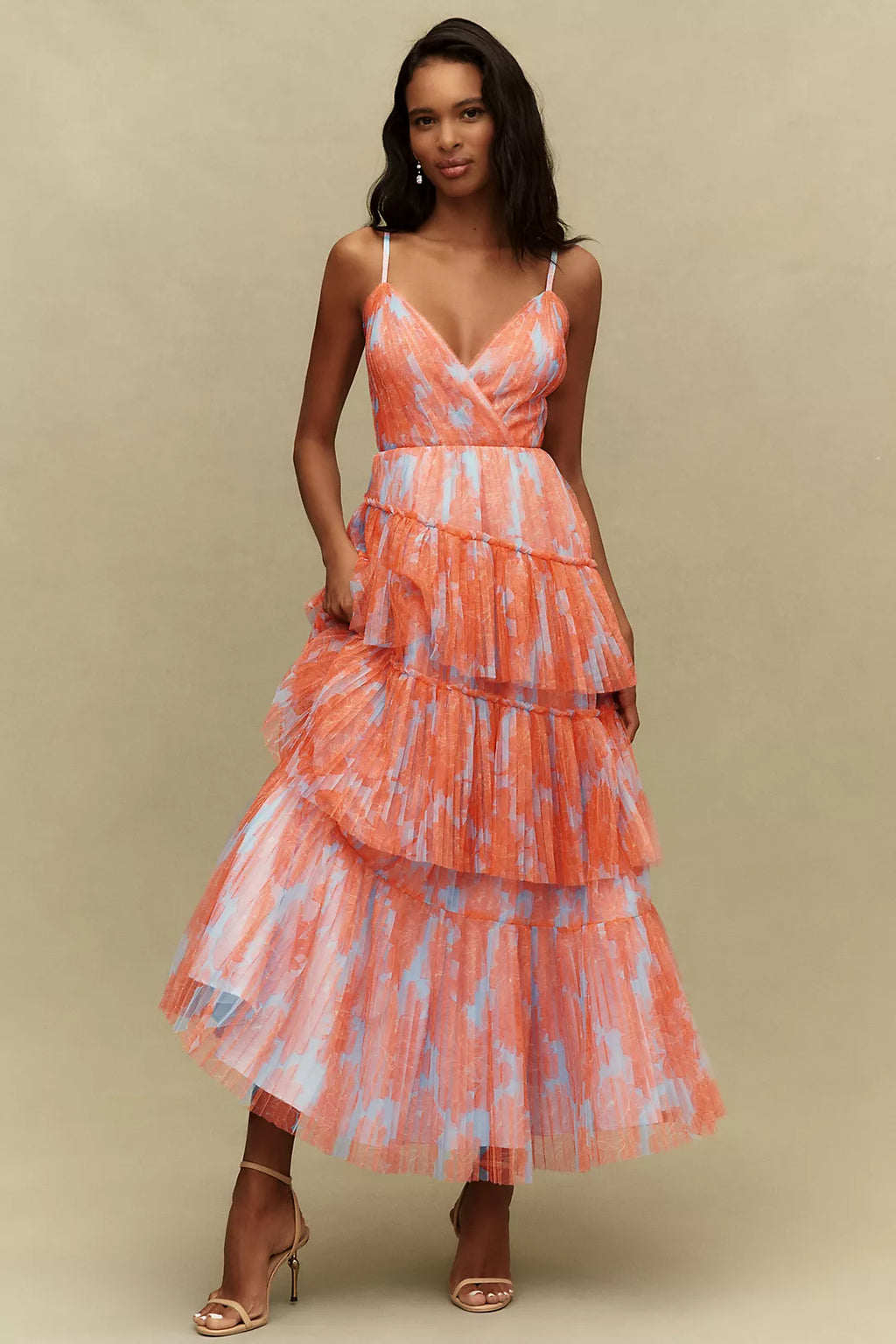 Hutch Valeria Gown Orange Pattern Sz 2 $425