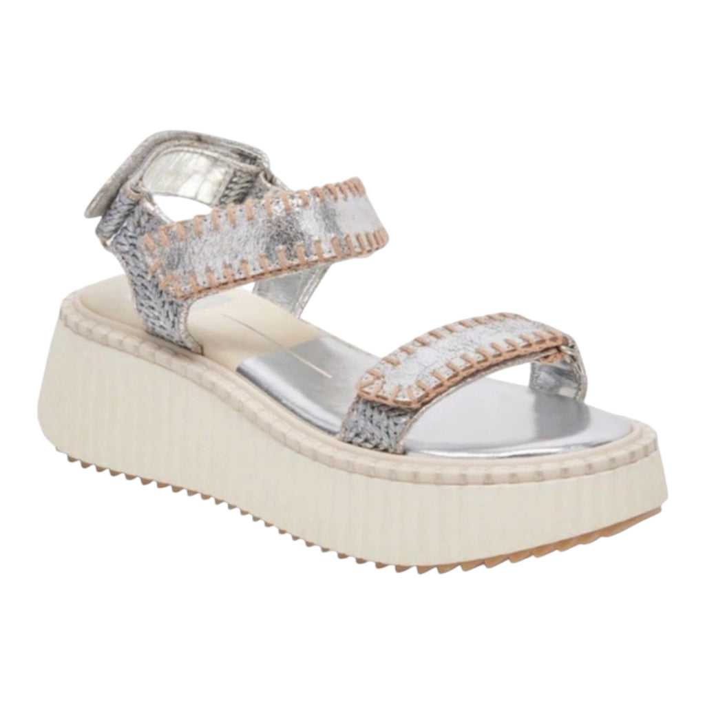 Dolce Vita Debra Platform Sandal Silver Sz 10