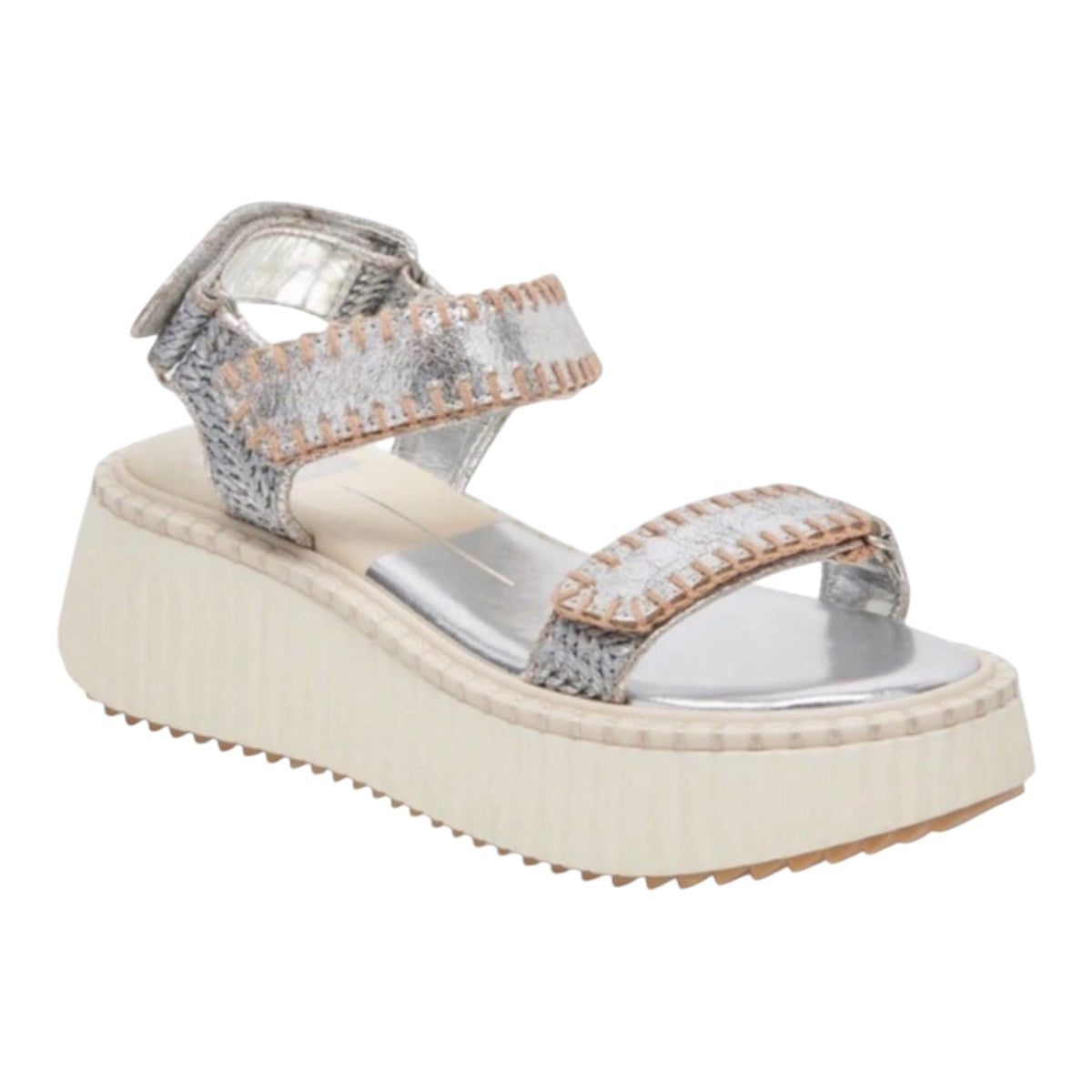 Dolce Vita Debra Platform Sandal Silver Sz 10
