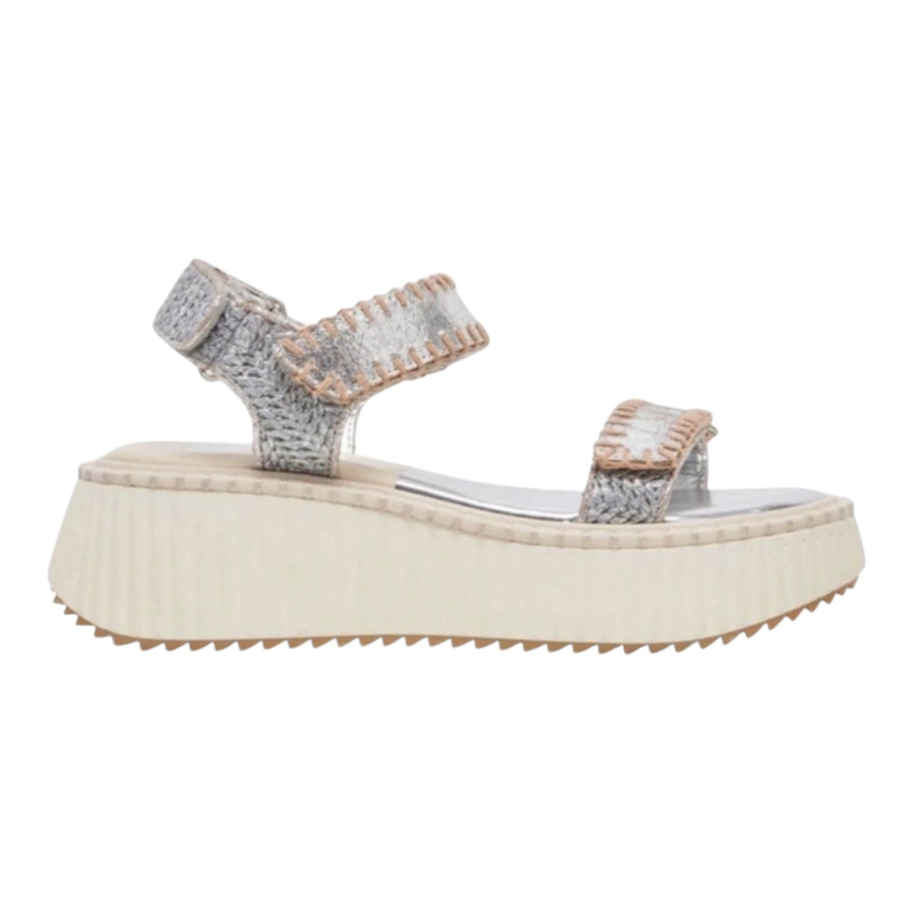 Dolce Vita Debra Platform Sandal Silver Sz 10