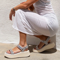 Dolce Vita Debra Platform Sandal Silver Sz 10