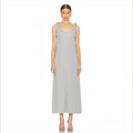 SLEEPER Kylie Lurex Slip Dress in Silver