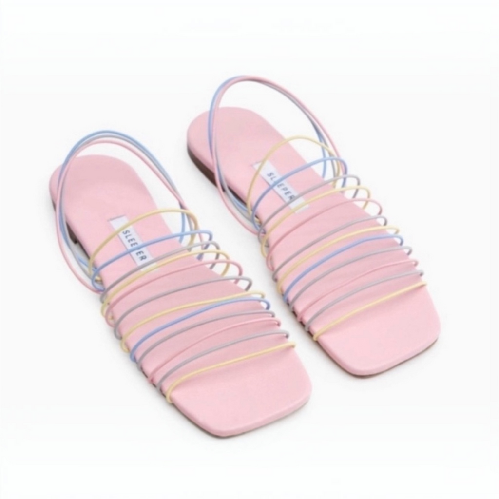 Sleeper Macaroni Strappy Sandals Pastel Pink Sz 39