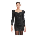 Generation Love Estelle Heart
Neck Ruched Black Vegan Leather Dress
Sz Small