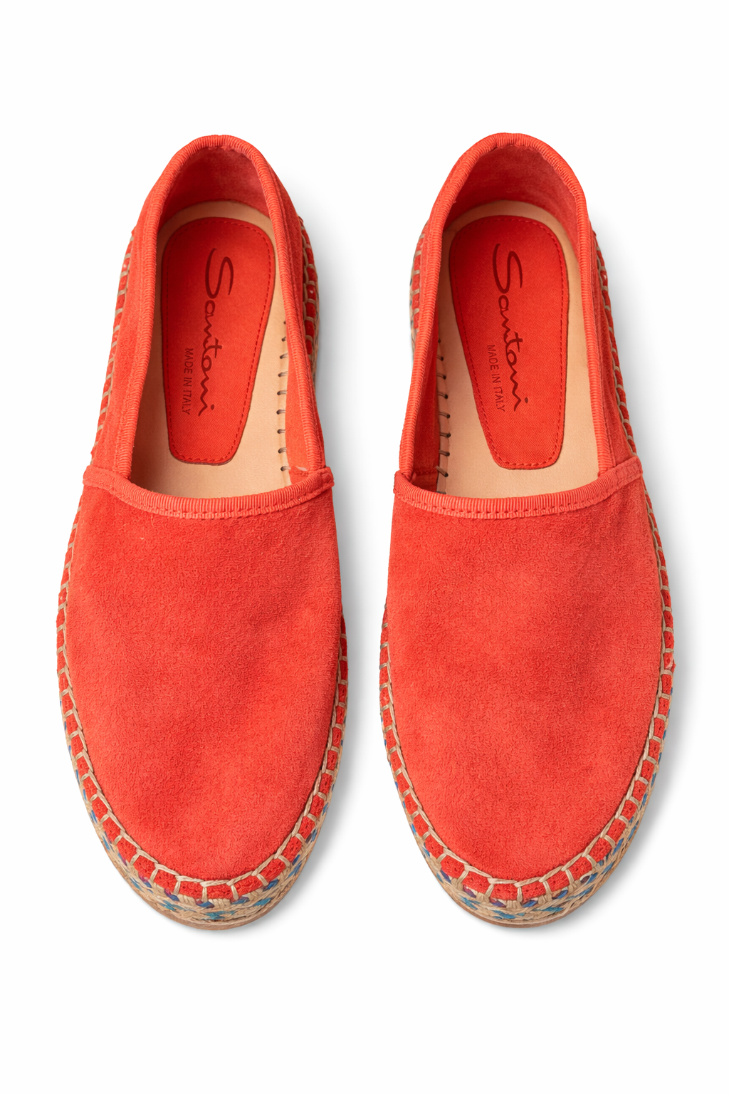 Santoni Orange Suede Platform Espadrille Slip-On Loafers Size 36 Made in Italy $874