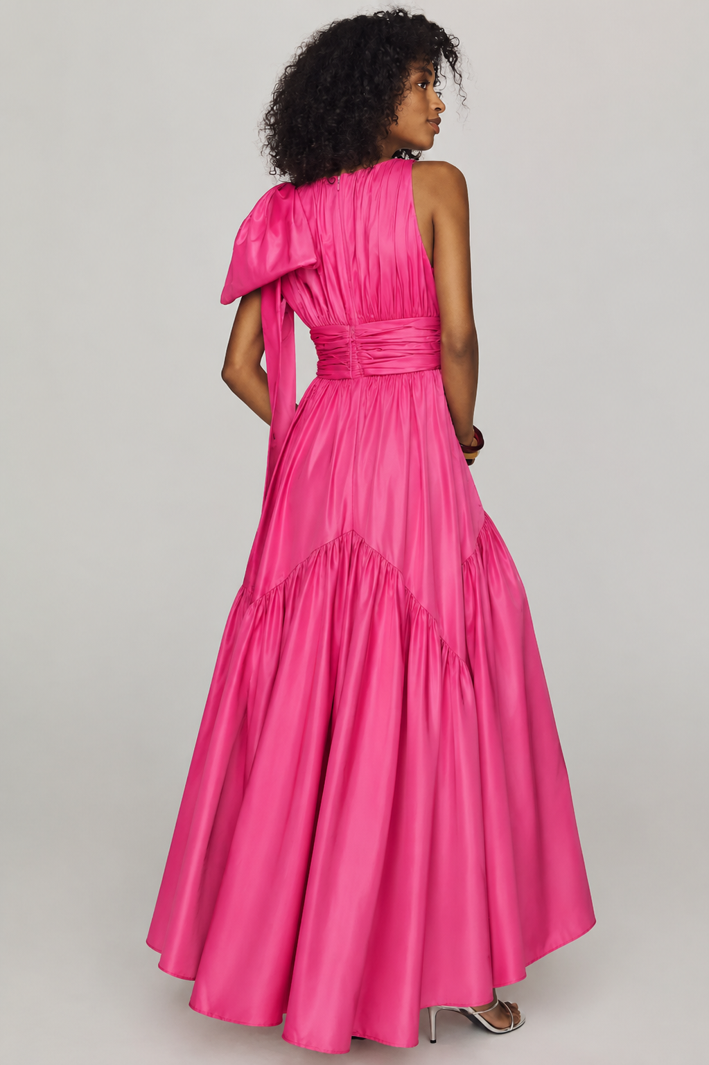 Hutch Selba Gown Fuchsia Size 2 One Shoulder Bow Evening Dress