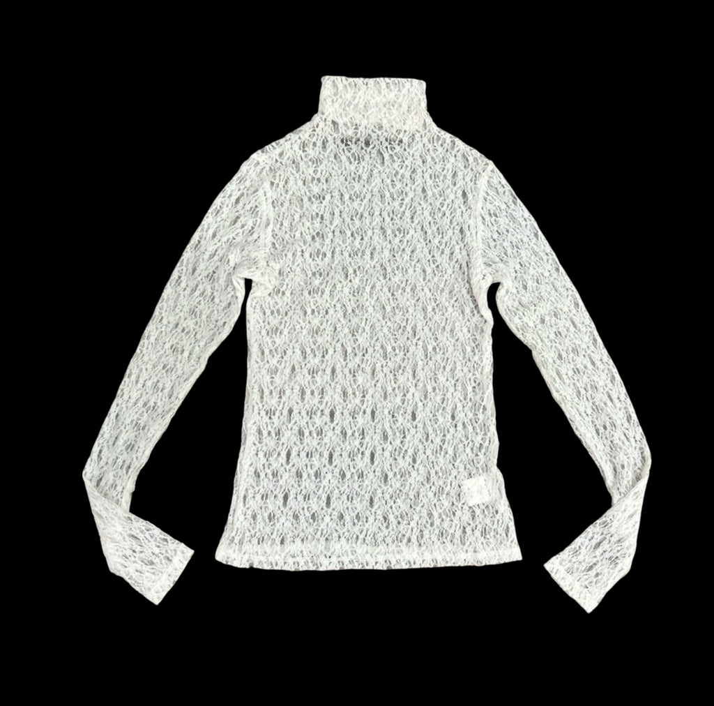 Enza Costa lace turtleneck top in white XS $225