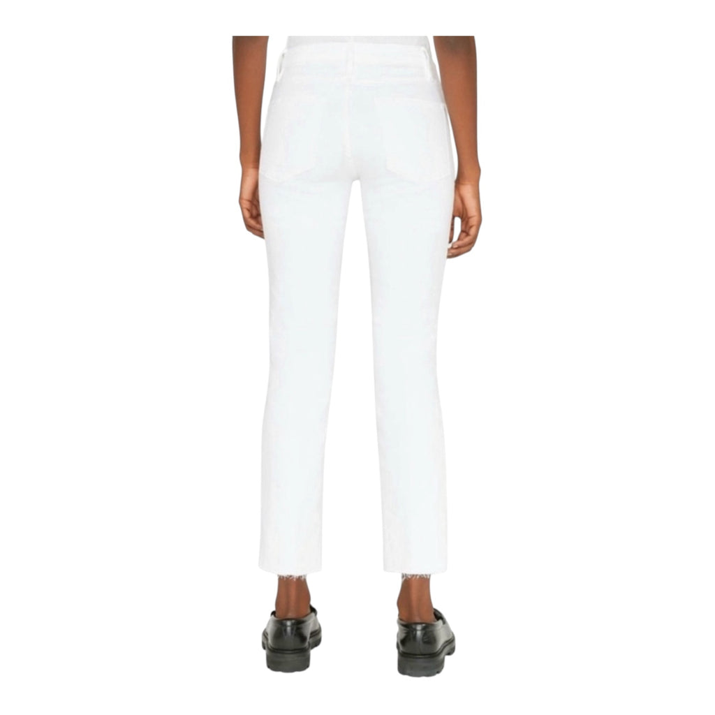 Frame Denim Le High Straight Cascade Raw Hem Jeans White Sz 25