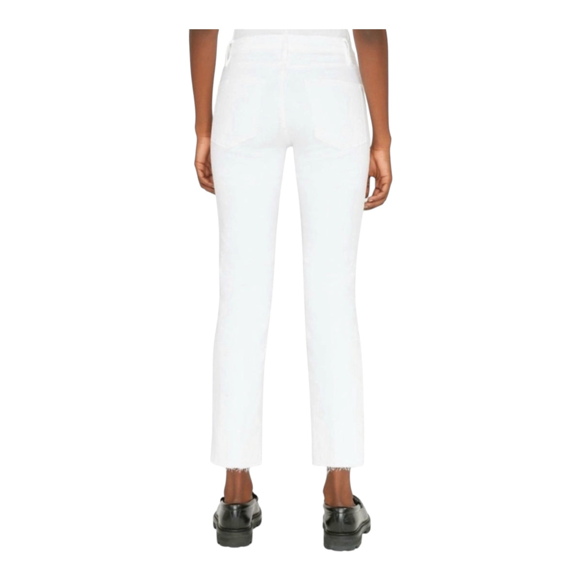 Frame Denim Le High Straight Cascade Raw Hem Jeans White Sz 25