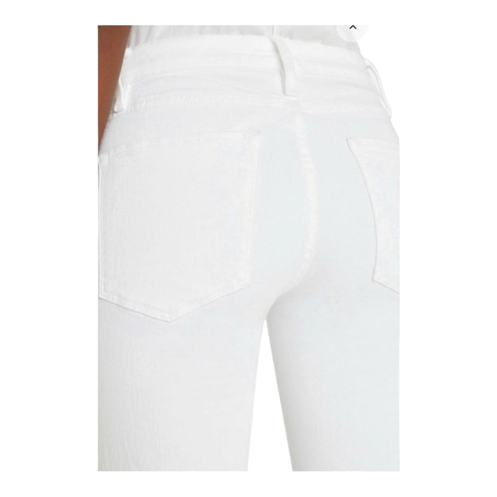 Frame Denim Le High Straight Cascade Raw Hem Jeans White Sz 25