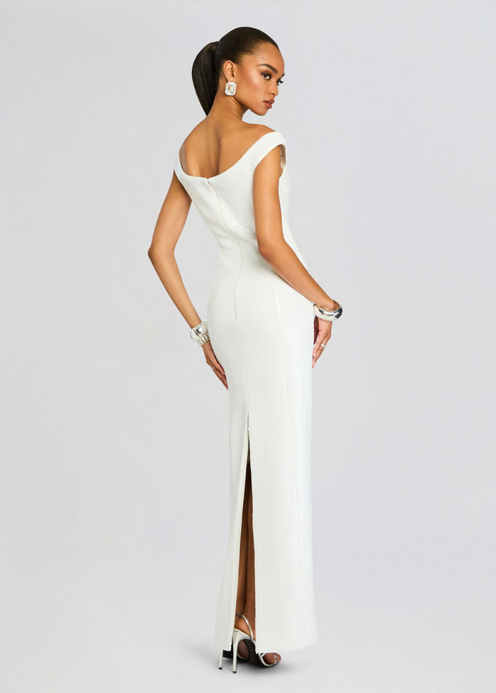 Retrofête Jazmina Sequin Dress White Off Shoulder Mini Medium $898